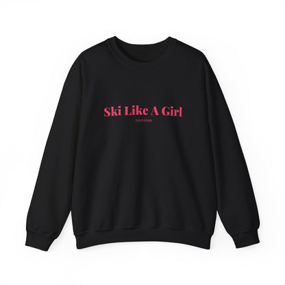 Pink Ski Like A Girl Crewneck